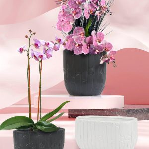 Ridged Ceramic Pot