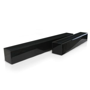 Reversible Black Glass Rectangular Planter