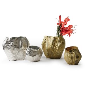 Metallic Edge Trim Flower Vase