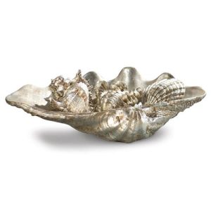 Regina Andrew Silver Leaf Resin Decorative Medium Clam Shell
