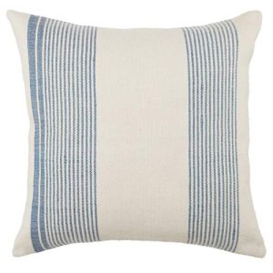 Jaipur Living Parque Modern Blue Striped Indoor Outdoor Throw Pillow - 20x20