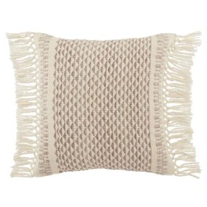 Jaipur Living Haskell Global Bazaar Taupe Indoor Outdoor Throw Pillow - 18x18