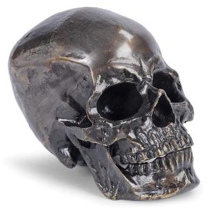Regina Andrew Antique Industrial Loft Antique Bronze Metal Skull Sculpture