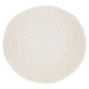 Prinsloo Coastal Beach Cream Faux Fur Sphere Decorative Throw Pillow - 12x12