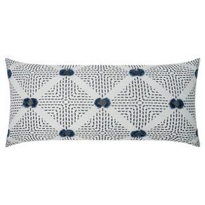 Kathy Global Bazaar White Diamond Patterned Indoor Outdoor Lumbar Pillow - 12x24