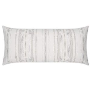 Mayumi Global Bazaar White Stripes Indoor Outdoor Lumbar Pillow - 12x24
