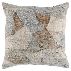 Sorrel Modern Grey Geometric Patterned Indoor Outdoor Throw Pillow - 22x22