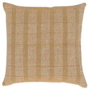 Elian Modern Classic Yellow Textured Cotton Throw Pillow - 22x22