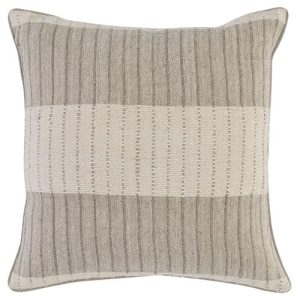 Kira Modern Classic Natural Striped Cotton Throw Pillow - 22x22