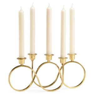 Windsor Regency Antique Brass Metal Swirl Candelabra Candle Holder