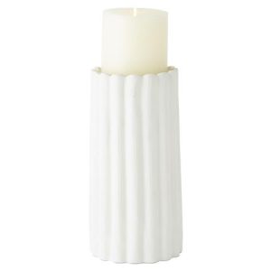 Olivier French White Aluminum Candleholder