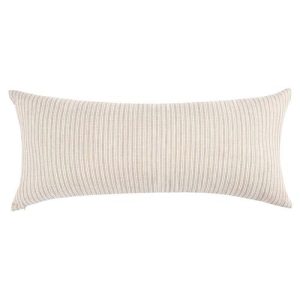 Fiona Modern Classic Light Brown Cotton Stripe Decorative Lumbar Pillow - 16x36