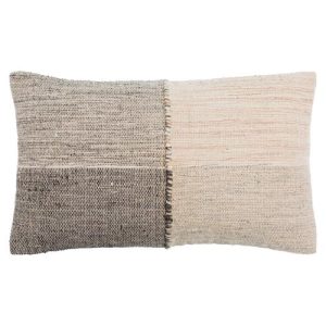 Earl Rustic Lodge Beige Wool Decorative Lumbar Pillow - 14x22