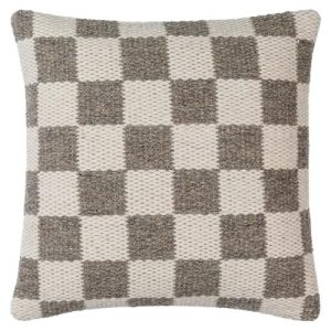 Edward Mid Century Modern Beige Wool Decorative Throw Pillow - 20x20