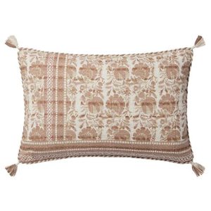 French Country Blush Cotton Down Fill Decorative Lumbar Pillow - 13x21
