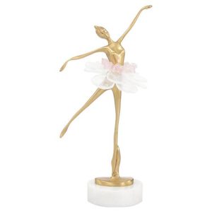 Selenite Ballet Modern Classic Nickel Brass Sculpture I