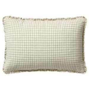 Dinah Moss Accent Cream Cotton Down Fill Decorative Lumbar Pillow - 16x26