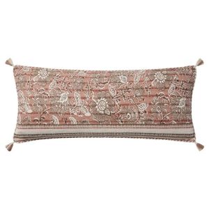 French Country Rose Cotton Down Fill Floral Lumbar Pillow - 13x35