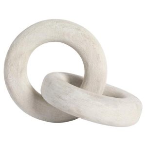 Thyra Modern Classic White Wood Knot Sculpture