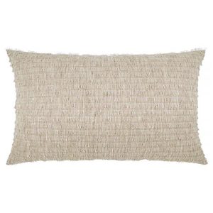 Andrea Coastal Beach Natural Fringed Decorative Lumbar Pillow - 14x24