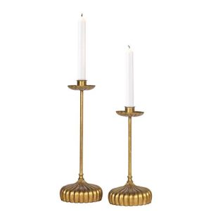 Regina Andrew Clove French Country Antique Gold Leaf Candle Holder - Set of 2