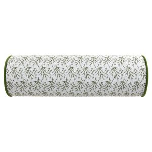 Amelia French Green Botanical Indoor Outdoor Bolster Pillow - 8x25