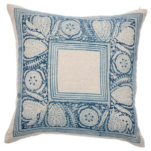 Callie Coastal Beach Indigo Linen Throw Pillow Cover - 20x20