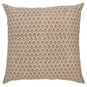 Sienna French Country Beige Cotton Geometric Throw Pillow Cover - 24x24