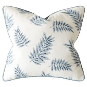Casimir Updated Traditional White Botanical Embroidered Throw Pillow - 20x20