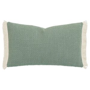 Calyra Updated Traditional Green Crosshatch Decorative Lumbar Pillow - 13x22