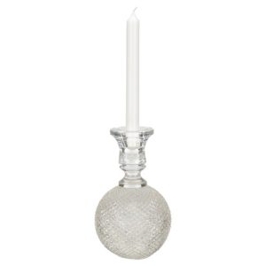 Lydia French Country Clear Class Fluted Candleholder