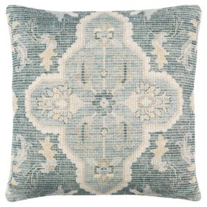 Audrey French Country Teal Floral Down Throw Pillow - 18x18