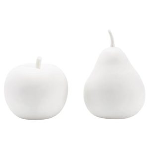 Villa & House Modern Classic Blanc De Chine Porcelain Apple And Pear Figurines