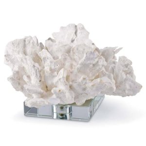 Regina Andrew White Resin Clear Base Decorative Coral Sculpture