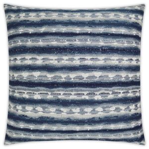 Andy Modern Classic Blue Striped Indoor Outdoor Throw Pillow - 22x22