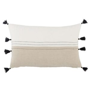 Jaipur Living Yamanik Global White Linen Down Lumbar Pillow - 13x21
