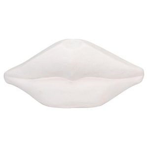 Modern White Cement Lip Sculpture