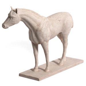 Camil Modern Classic White Hardwood Hand Casted Horse Decorative Figurine
