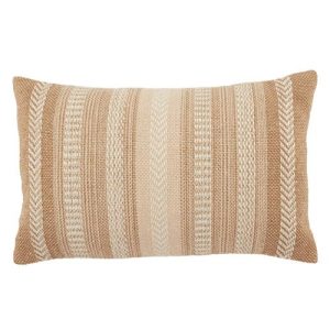 Jaipur Living Papyrus Global Beige Striped Indoor Outdoor Lumbar Pillow - 13x21