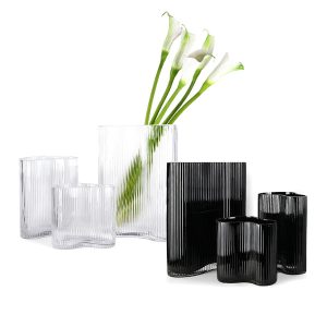 Wavy Ribbed Premium Glass Vase